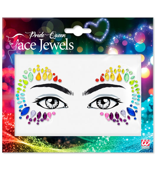 Selbstklebende Glitzersteine für das Gesicht im Pridekönigin-Design