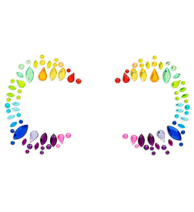Selbstklebende Glitzersteine für das Gesicht im Pridekönigin-Design