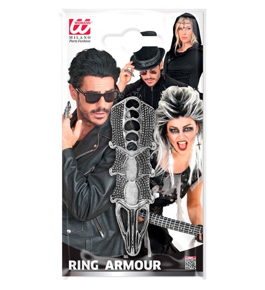Silberner Rüstungsring als Kostüm-Accessoire für Fasnacht und Halloween
