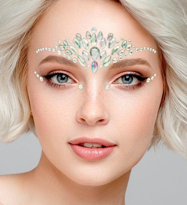 Selbstklebende Glitzersteine für Gesicht in Diamanten-Form