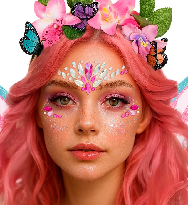 Selbstklebende rosa Glitzersteine für Gesichtsschmuck