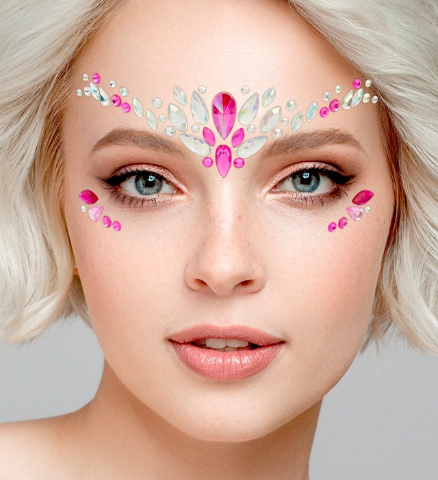 Selbstklebende rosa Glitzersteine für Gesichtsschmuck