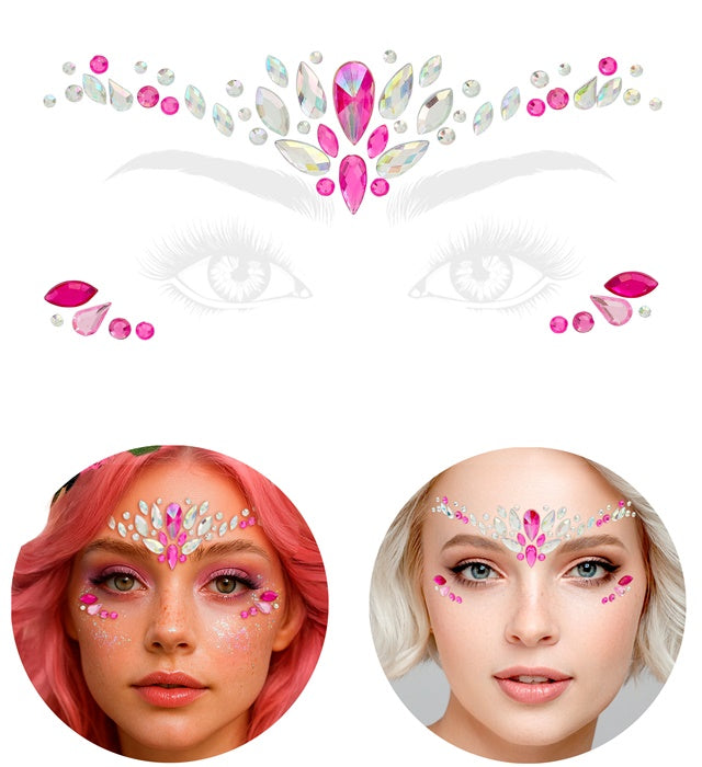 Selbstklebende rosa Glitzersteine für Gesichtsschmuck