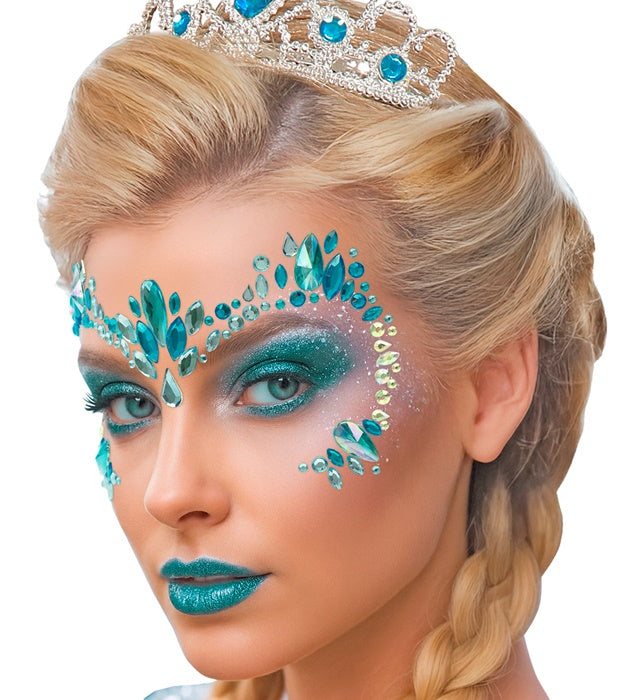 Selbstklebende Glitzersteine für das Gesicht im Eiskönigin-Stil