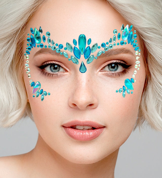 Selbstklebende Glitzersteine für das Gesicht im Eiskönigin-Stil