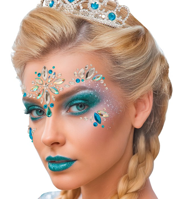 Selbstklebende Glitzersteine fürs Gesicht im Eisprinzessinnen-Design