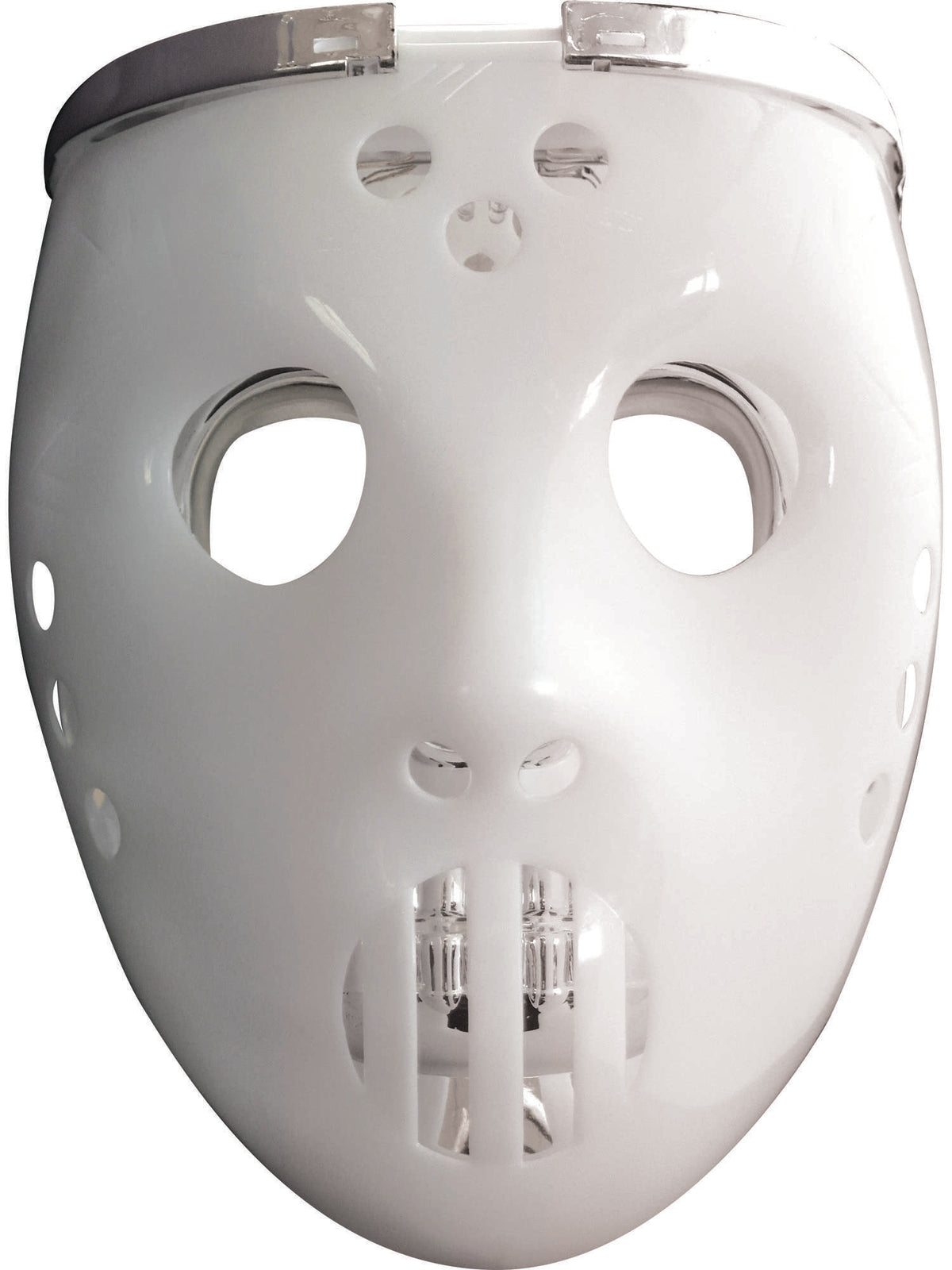 Leuchtende weisse Hockey-Maske von Rubies – Produktansicht