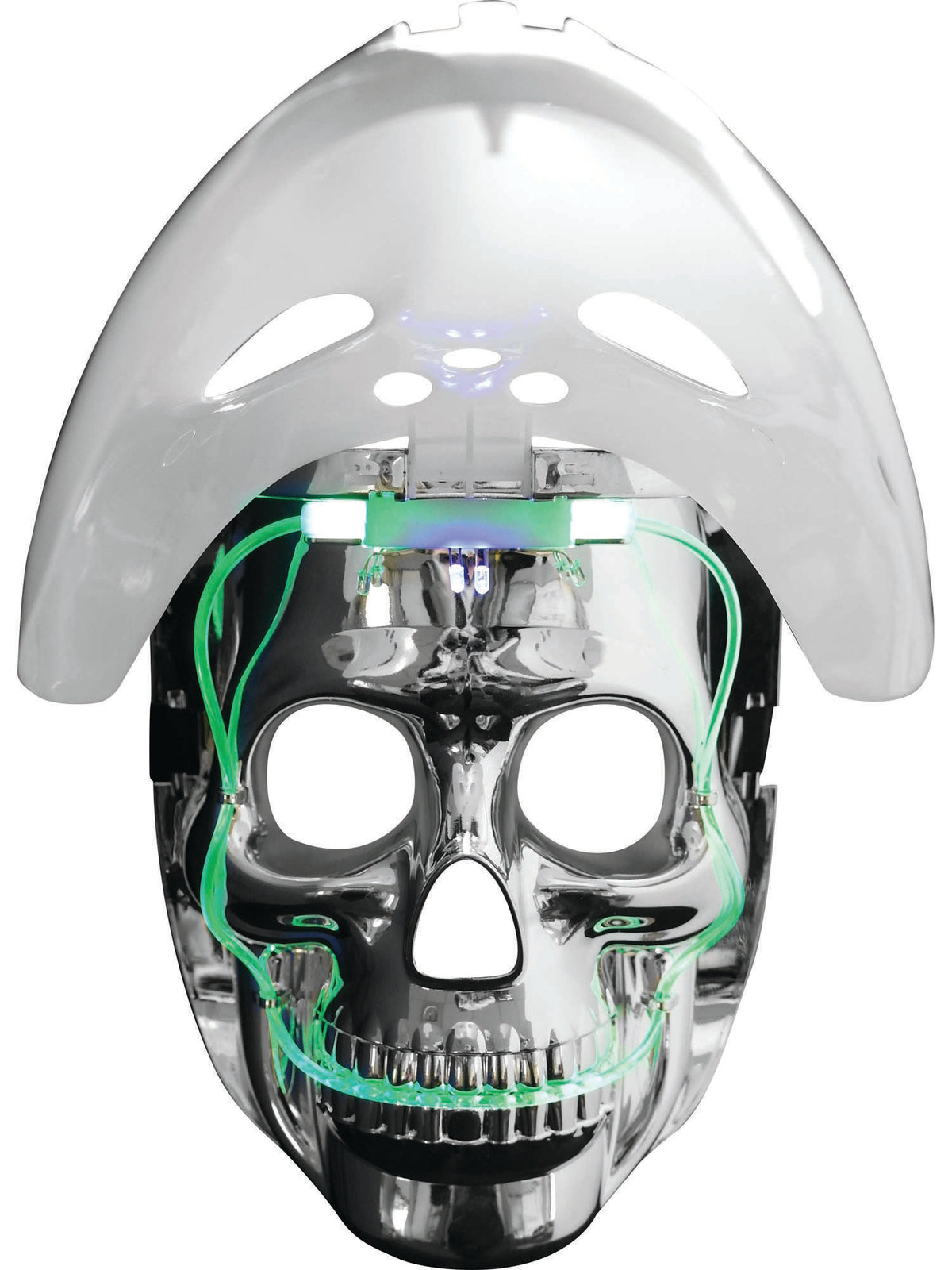 Leuchtende weisse Hockey-Maske von Rubies – Detailansicht