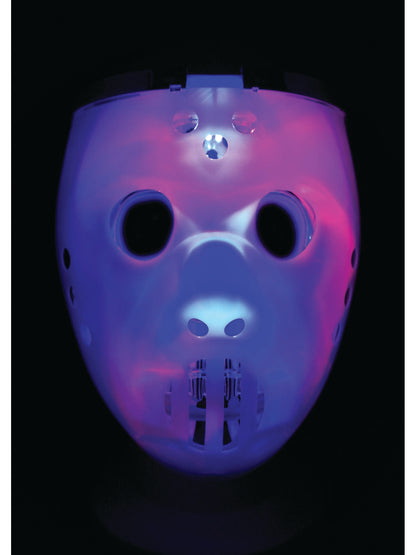 Leuchtende weisse Hockey-Maske von Rubies – Seitenansicht