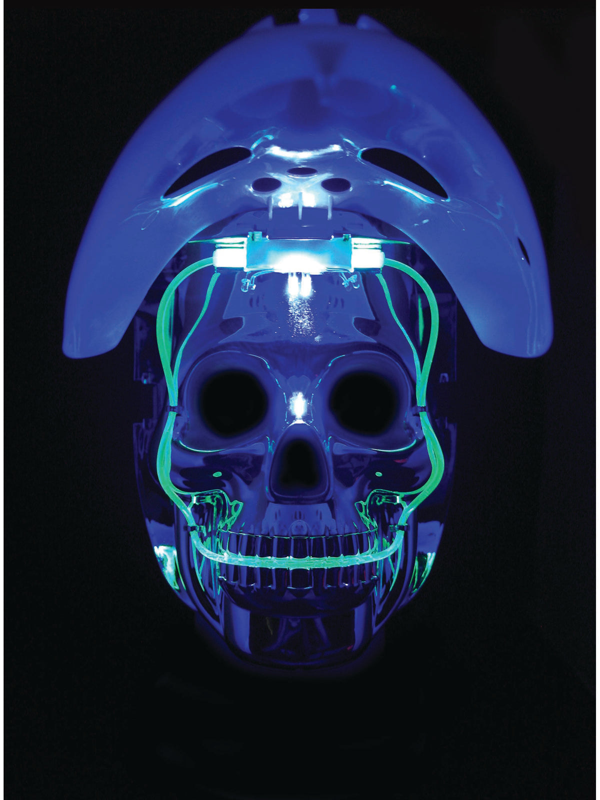 Leuchtende weisse Hockey-Maske von Rubies – Rückansicht