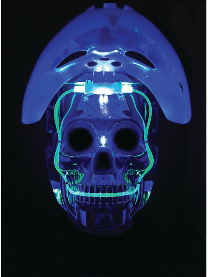 Leuchtende weisse Hockey-Maske von Rubies – Rückansicht