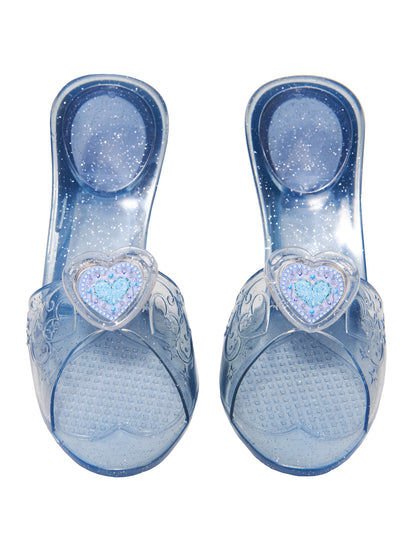 Blaue Jelly-Schuhe mit Herzanhänger für Kinder von Rubies – Detailansicht