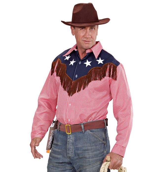 Cowboy-Hemd mit kariertem Muster für Fasnacht und Western-Events
