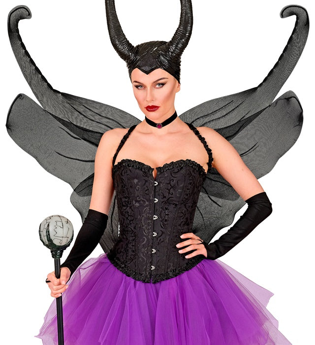 Schwarze Kostümflügel 95x110 cm für Fasnacht und Halloween