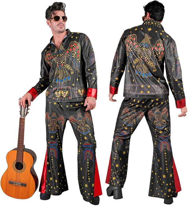 King of Rock'n'Roll Kostüm mit Oberteil und Hose für Fasnacht