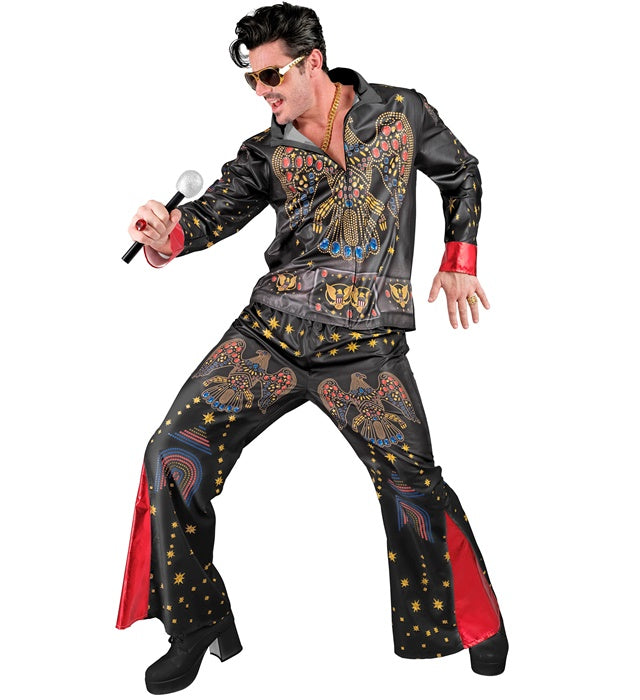 King of Rock'n'Roll Kostüm mit Oberteil und Hose für Fasnacht