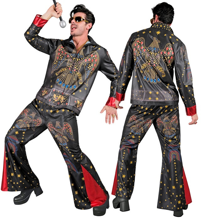 King of Rock'n'Roll Kostüm mit Oberteil und Hose für Fasnacht