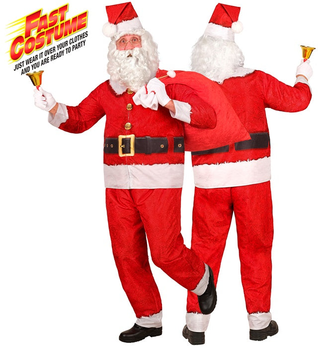 Weihnachtsmann Kostüm Set mit rotem Oberteil, Hose und Mütze