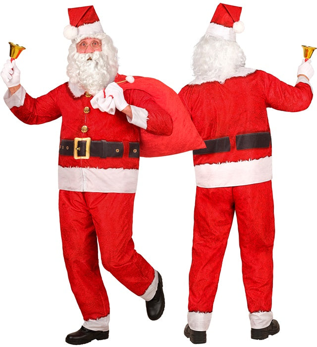 Weihnachtsmann Kostüm Set mit rotem Oberteil, Hose und Mütze