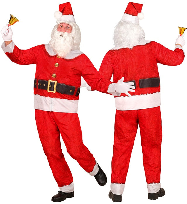 Weihnachtsmann Kostüm Set mit rotem Oberteil, Hose und Mütze