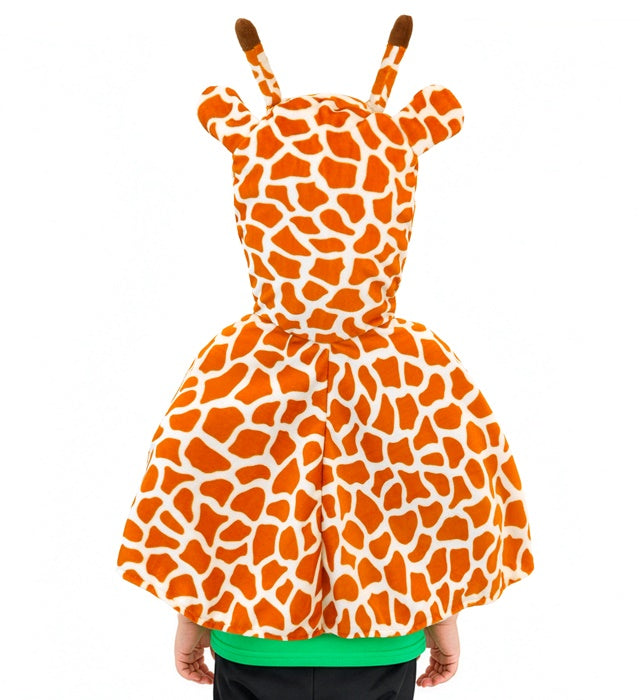 Giraffen-Plüsch-Poncho mit Kapuze für Fasnacht und Karneval