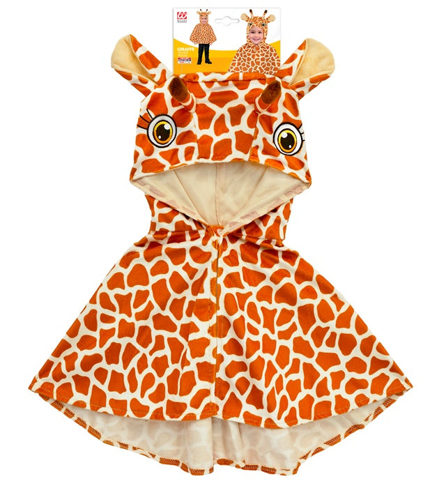 Giraffen-Plüsch-Poncho mit Kapuze für Fasnacht und Karneval