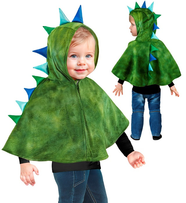 Weicher Dinosaurier-Poncho aus Plüsch mit Kapuze für Fasnacht und Karneval