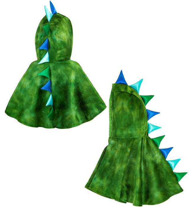 Weicher Dinosaurier-Poncho aus Plüsch mit Kapuze für Fasnacht und Karneval