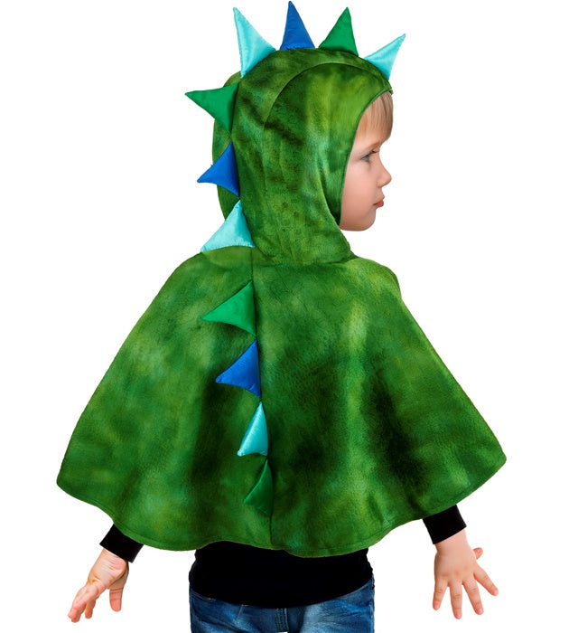 Weicher Dinosaurier-Poncho aus Plüsch mit Kapuze für Fasnacht und Karneval