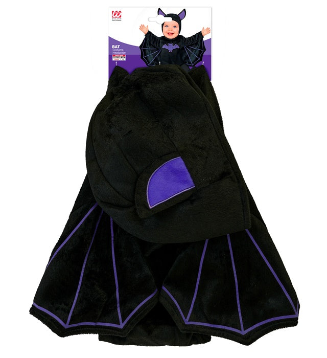 Fledermaus Kostüm Overall aus Plüsch mit Kapuze und Fledermaus-Ohren