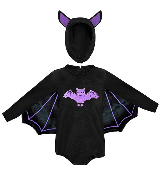 Fledermaus Kostüm Overall aus Plüsch mit Kapuze und Fledermaus-Ohren