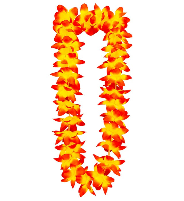 Orangefarbene Hawaii-Kette aus Kunststoff für Fasnacht und Karneval