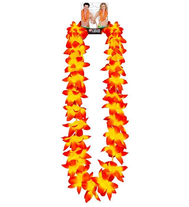 Orangefarbene Hawaii-Kette aus Kunststoff für Fasnacht und Karneval