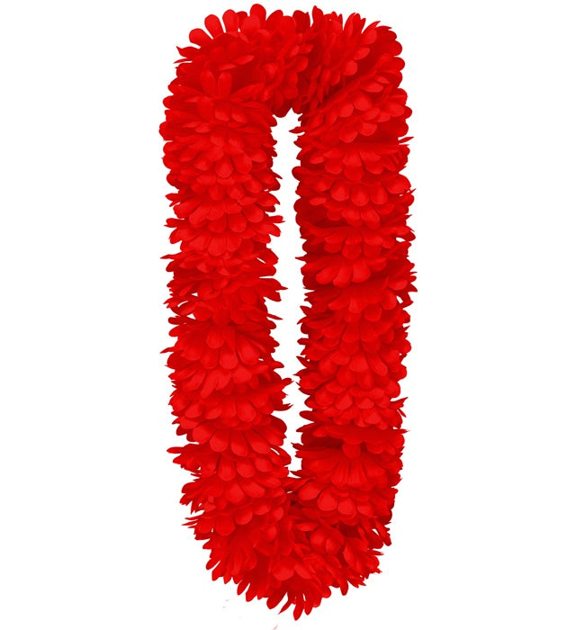 Rote Blumenkette als Hawaiikette für Fasnacht und Karneval