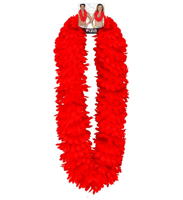 Rote Blumenkette als Hawaiikette für Fasnacht und Karneval