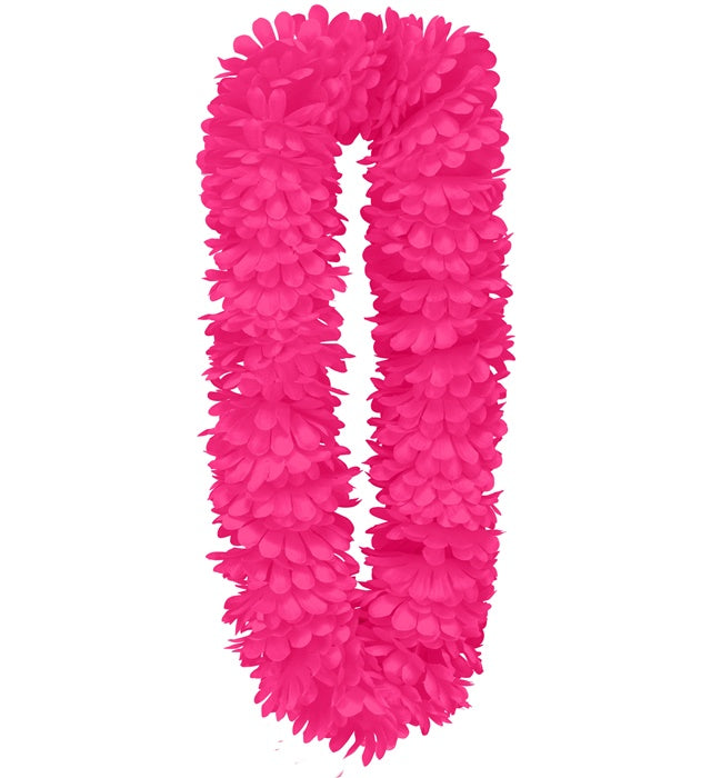 Pinkfarbene Hawaiikette aus Kunststoffblüten für Fasnacht und Karneval
