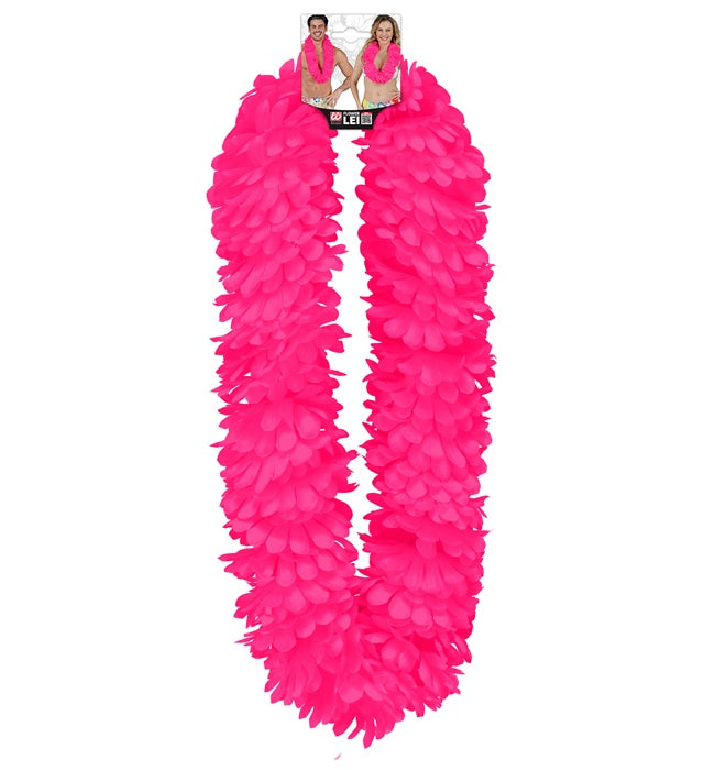 Pinkfarbene Hawaiikette aus Kunststoffblüten für Fasnacht und Karneval