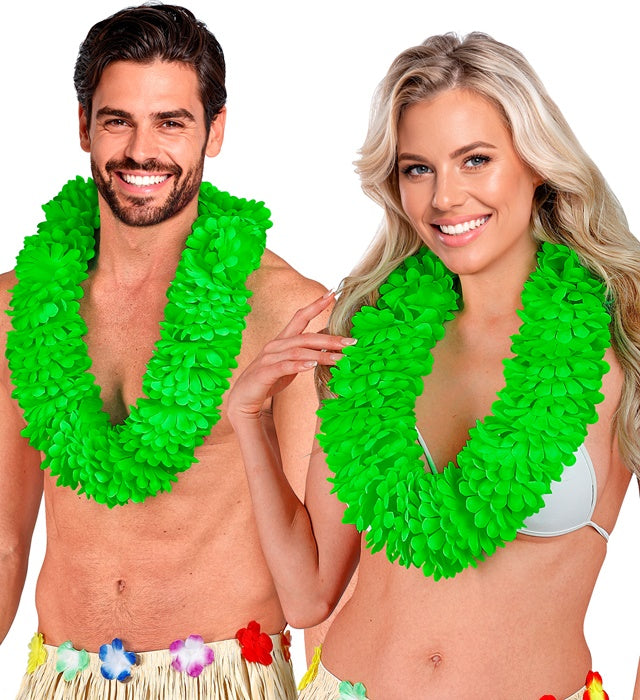 Grüne Hawaiikette aus Kunststoffperlen für Fasnacht und Karneval