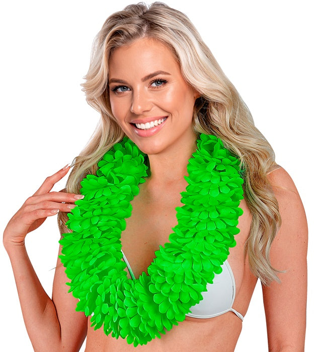 Grüne Hawaiikette aus Kunststoffperlen für Fasnacht und Karneval