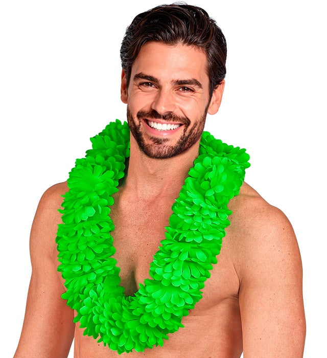 Grüne Hawaiikette aus Kunststoffperlen für Fasnacht und Karneval