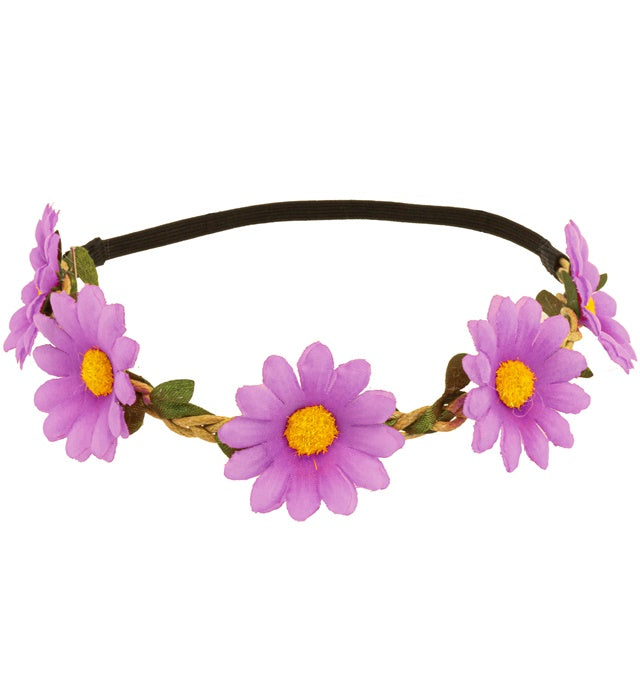 Stirnband mit violetten Blumen als Fasnacht Accessoire