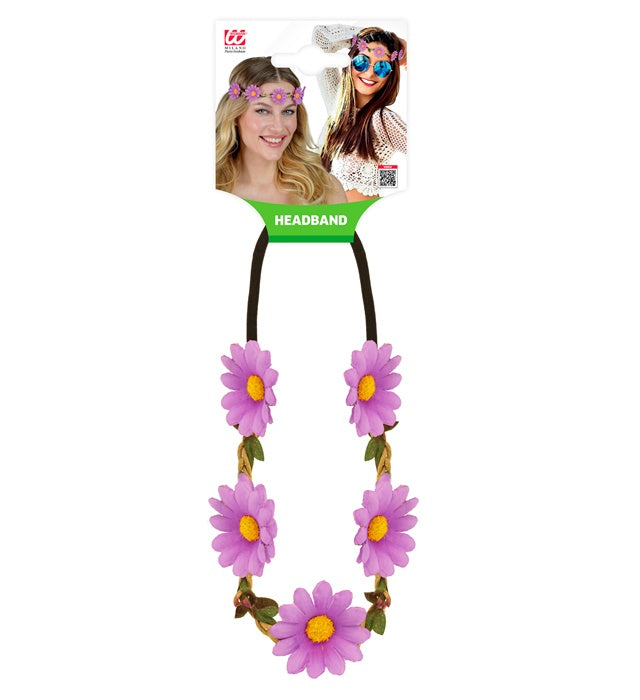 Stirnband mit violetten Blumen als Fasnacht Accessoire