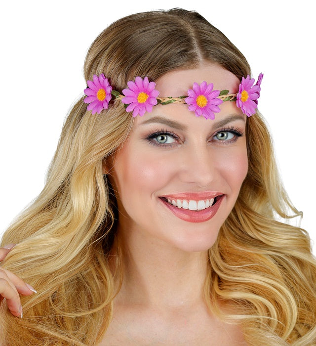 Stirnband mit violetten Blumen als Fasnacht Accessoire