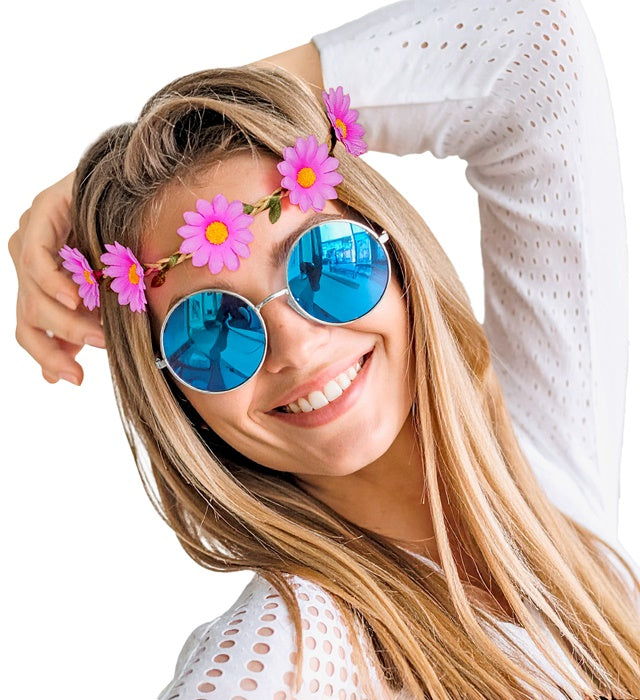 Stirnband mit violetten Blumen als Fasnacht Accessoire