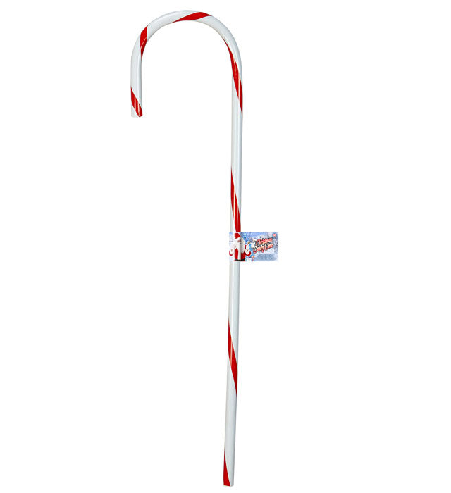 Rote und weiße Zuckerstange 82 cm als Fasnachts-Accessoire