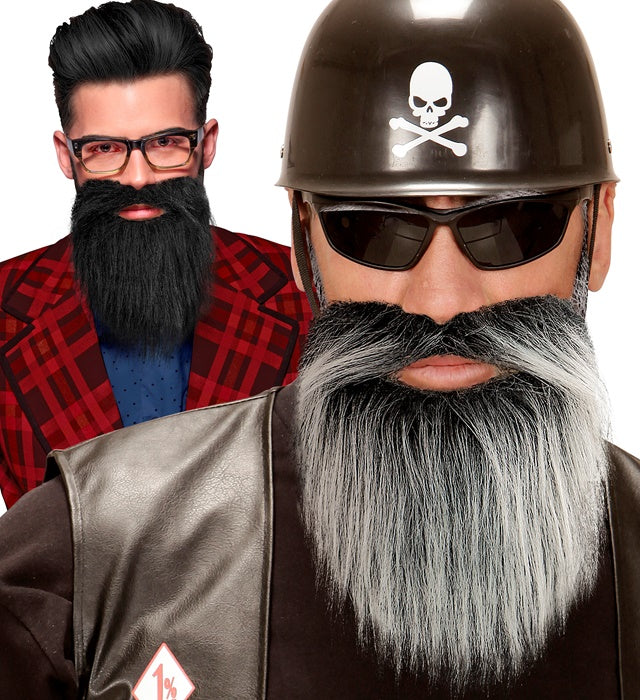 Piraten-Bart mit Schnurrbart in zwei verschiedenen Farben für Fasnacht