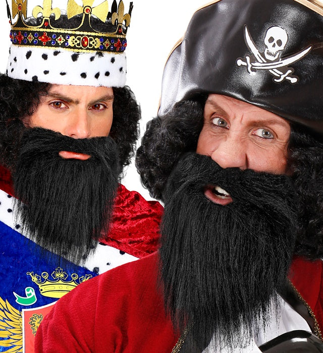 Piraten-Bart mit Schnurrbart in zwei verschiedenen Farben für Fasnacht