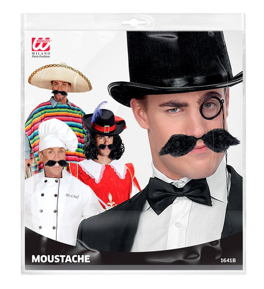 Schwarzer Schnauzer als Kostümzubehör für Fasnacht und Karneval