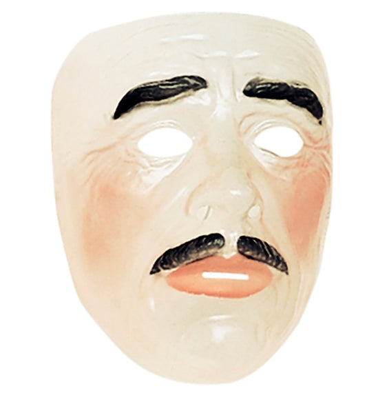Transparente Herrenmaske aus Plastik für Fasnacht und Karneval