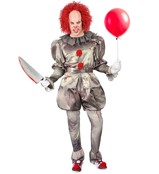 Killer Clown Kostüm mit Hemd, Hose, Shorts, Gürtel und Überschuhe